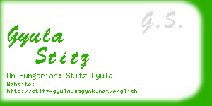 gyula stitz business card